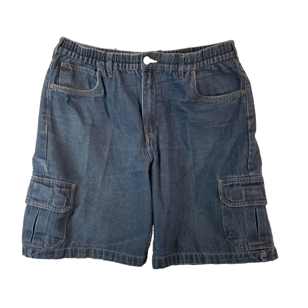 Haband‎ casual Joe cargo hiking shorts men's 38x9 Comfort waist blue denim